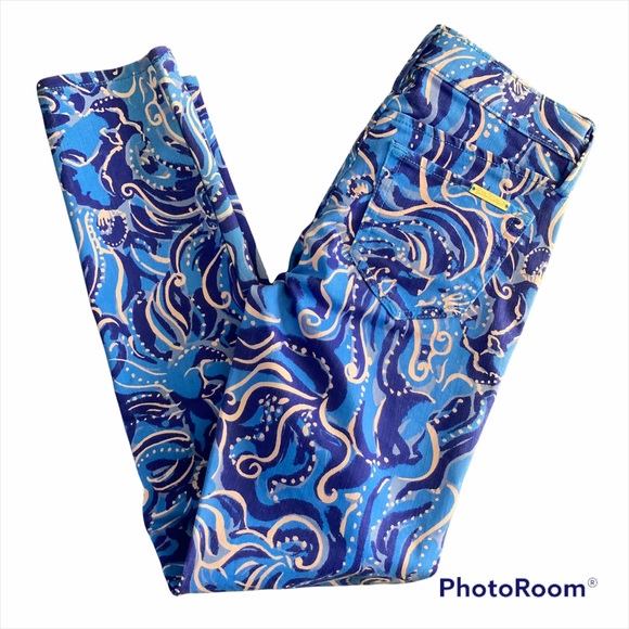Lilly Pulitzer Pants - Lilly Pulitzer 00 Blue Skinny Crop Pants New $158